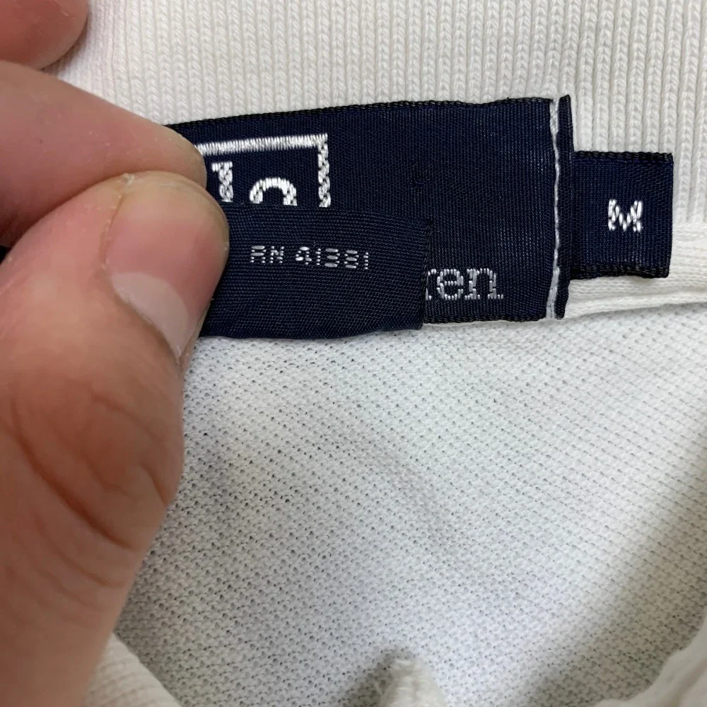 Polo By Ralph Lauren Shirt Mens Medium White Cotton Side Slit Hi Lo Hem Sports